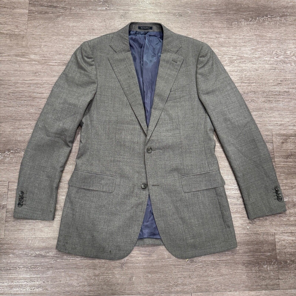 SuitSupply Blazer Mens 42 Gray Wool Jacket Vitale Barberis‎ Canonico Rustic Coat